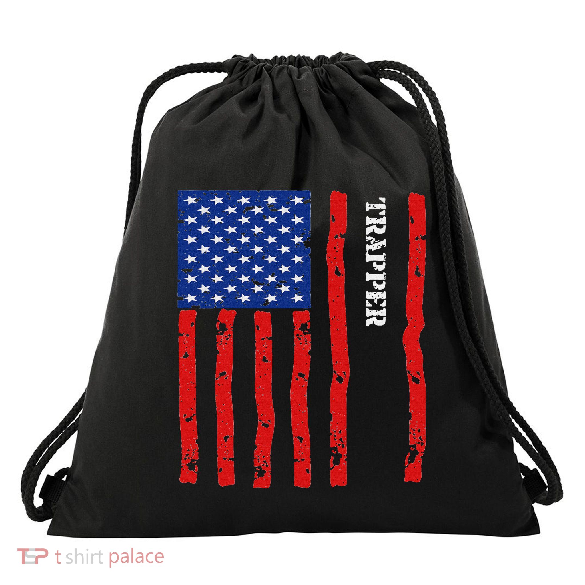 Cool Trapper Accessories Things Stuff Usa Flag Drawstring Bag