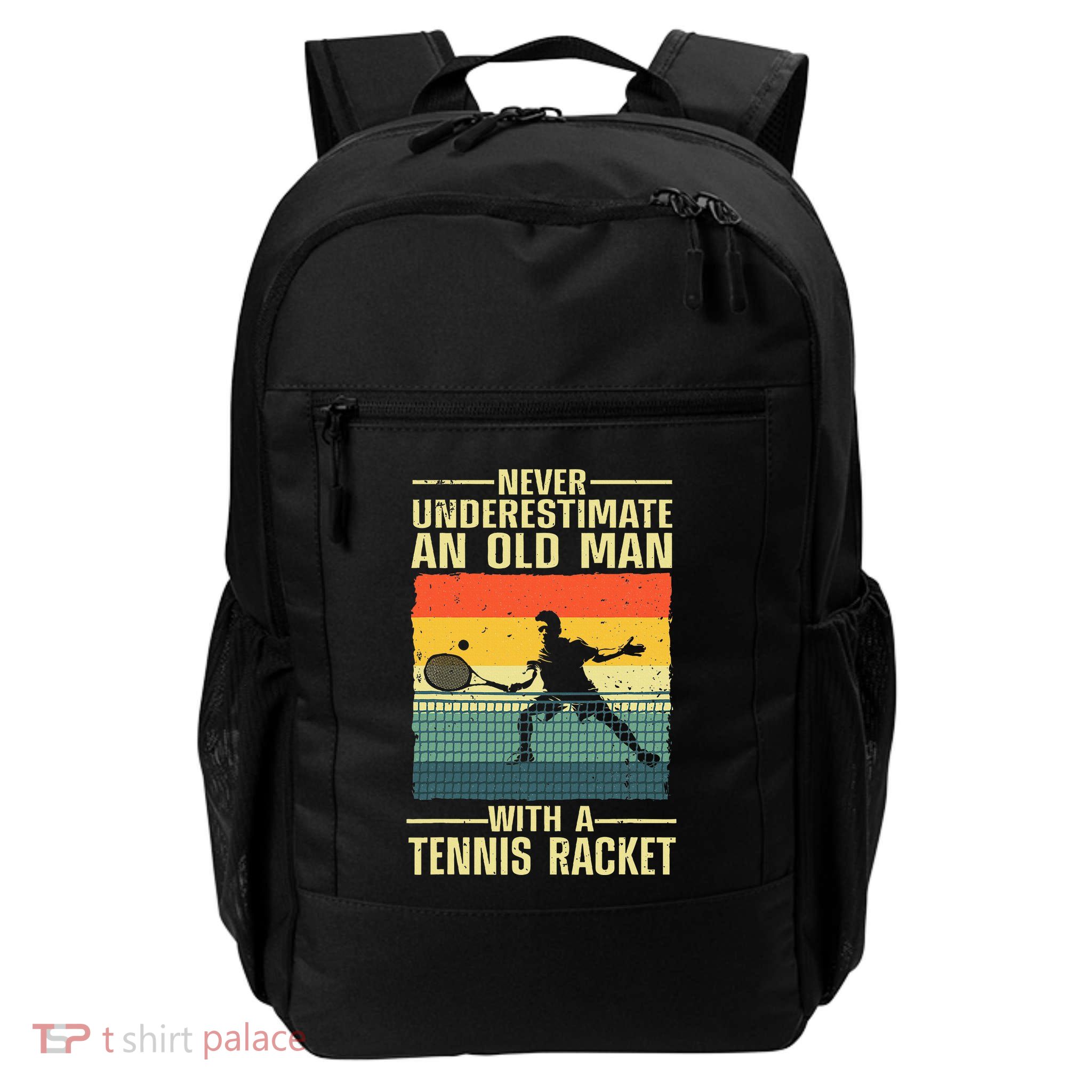 Cool Tennis Art For Grandpa Tennis Player Racket Backpack