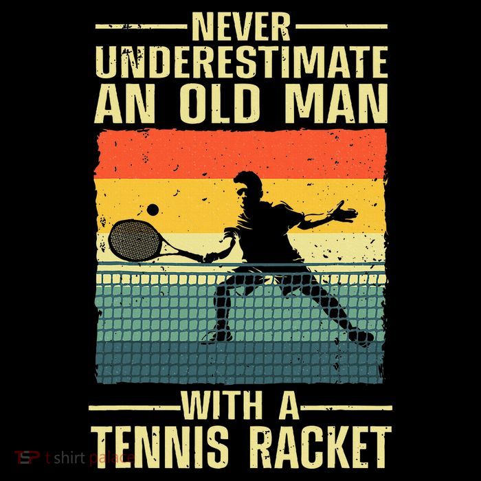 Cool Tennis Art For Grandpa Tennis Player Racket Bucket Hat