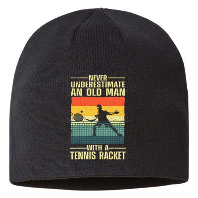 Cool Tennis Art For Grandpa Tennis Player Racket Sustainable Beanie
