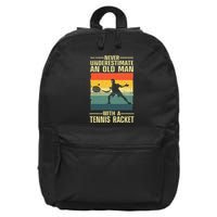 Cool Tennis Art For Grandpa Tennis Player Racket 16 in Basic Backpack