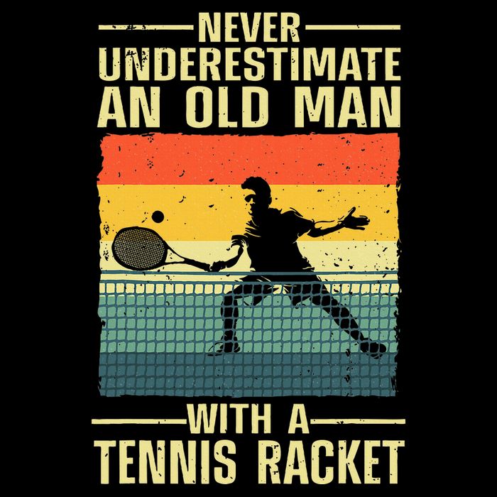 Cool Tennis Art For Grandpa Tennis Player Racket 16 in Basic Backpack