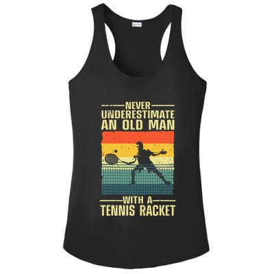 Cool Tennis Art For Grandpa Tennis Player Racket Ladies PosiCharge Competitor Racerback Tank