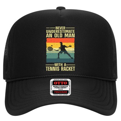 Cool Tennis Art For Grandpa Tennis Player Racket Trucker Hat