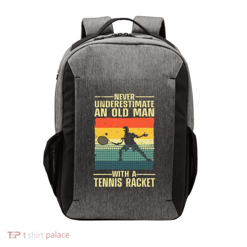 Cool Tennis Art For Grandpa Tennis Player Racket Vector Backpack