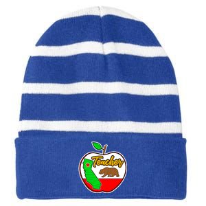 California Teacher Appreciati To School Gift Striped Beanie with Solid Band