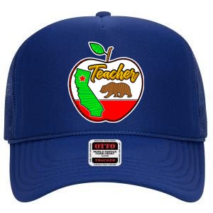 California Teacher Appreciati To School Gift High Crown Mesh Back Trucker Hat