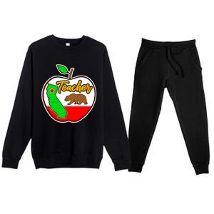 California Teacher Appreciati To School Gift Great Gift Premium Crewneck Sweatsuit Set