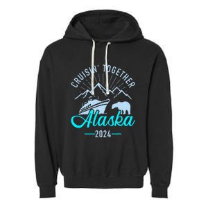 Cruisin Together Alaska 2024 Matching Cruising Vacation Garment-Dyed Fleece Hoodie