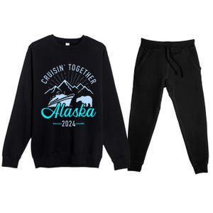 Cruisin Together Alaska 2024 Matching Cruising Vacation Premium Crewneck Sweatsuit Set