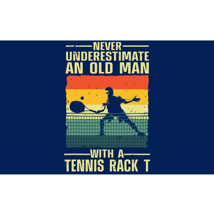 Cool Tennis Art For Grandpa Men Tennis Player Racket Sport Bumper Sticker