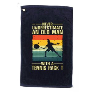 Cool Tennis Art For Grandpa Men Tennis Player Racket Sport Platinum Collection Golf Towel