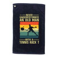 Cool Tennis Art For Grandpa Men Tennis Player Racket Sport Platinum Collection Golf Towel