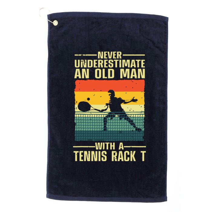 Cool Tennis Art For Grandpa Men Tennis Player Racket Sport Platinum Collection Golf Towel