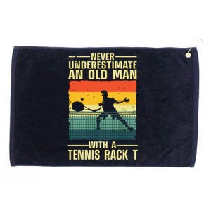 Cool Tennis Art For Grandpa Men Tennis Player Racket Sport Grommeted Golf Towel