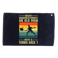 Cool Tennis Art For Grandpa Men Tennis Player Racket Sport Grommeted Golf Towel