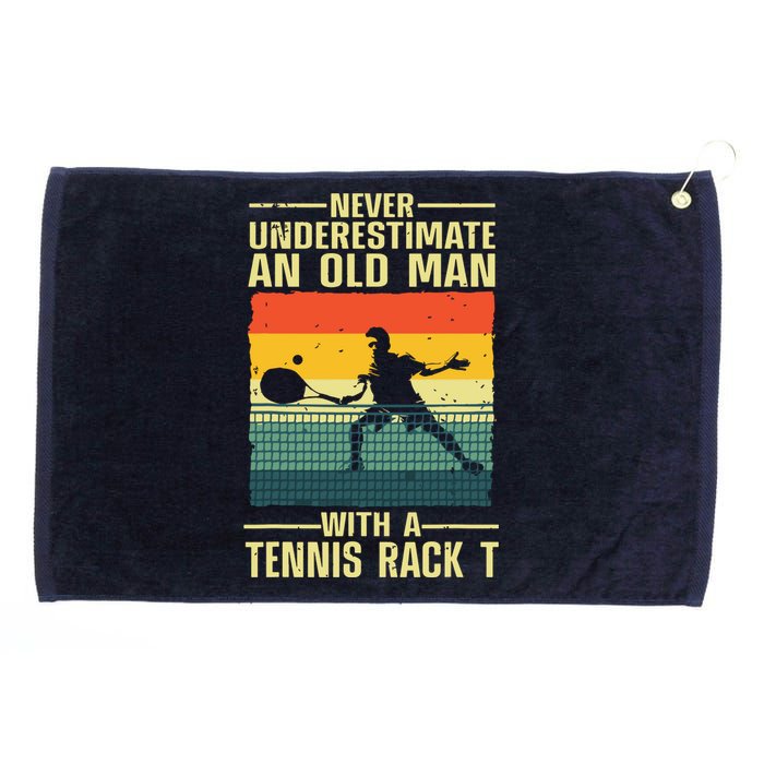 Cool Tennis Art For Grandpa Men Tennis Player Racket Sport Grommeted Golf Towel