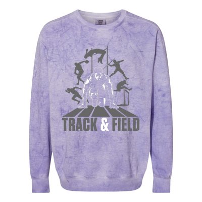 Cute Track And Field Athletics For Boy And Girl Colorblast Crewneck Sweatshirt