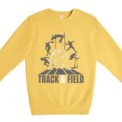 Cute Track And Field Athletics For Boy And Girl Premium Crewneck Sweatshirt