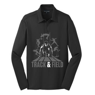 Cute Track And Field Athletics For Boy And Girl Silk Touch Performance Long Sleeve Polo