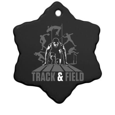 Cute Track And Field Athletics For Boy And Girl Ceramic Star Ornament