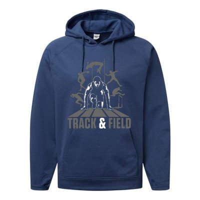 Cute Track And Field Athletics For Boy And Girl Performance Fleece Hoodie