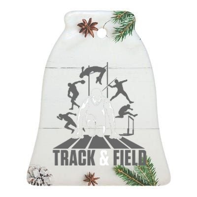 Cute Track And Field Athletics For Boy And Girl Ceramic Bell Ornament