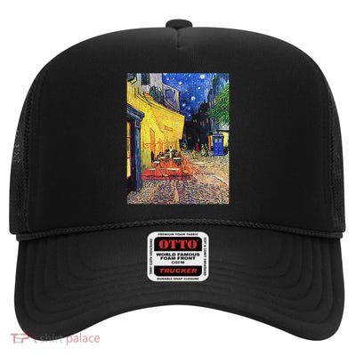 Cafe Terrace At Night Doctor Visit High Crown Mesh Back Trucker Hat