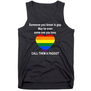 Call Them A Faggot Someone You Know Is Gay Tank Top