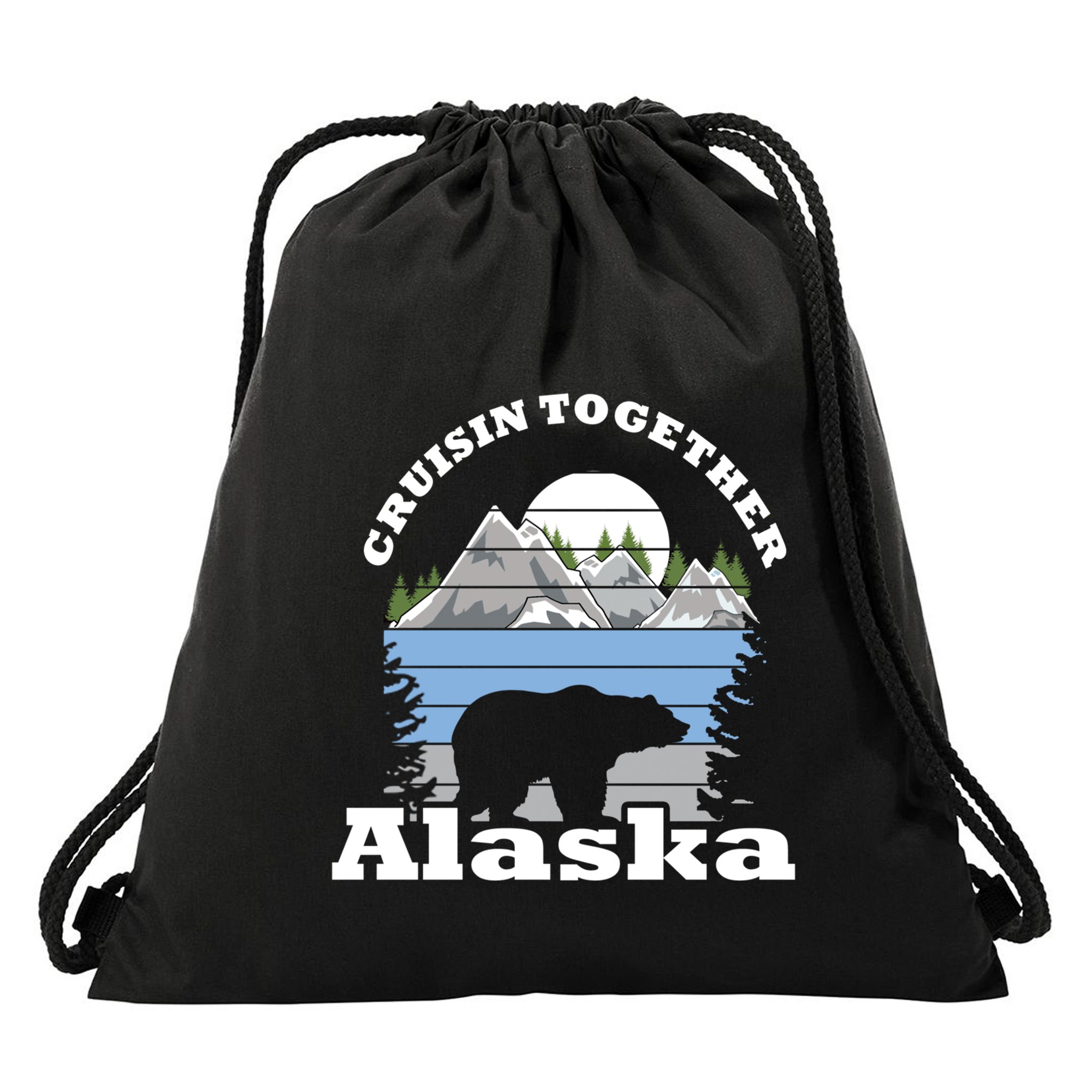 Cruisin Together Alaska Cruise Ship Family Vacation Gift Drawstring Bag