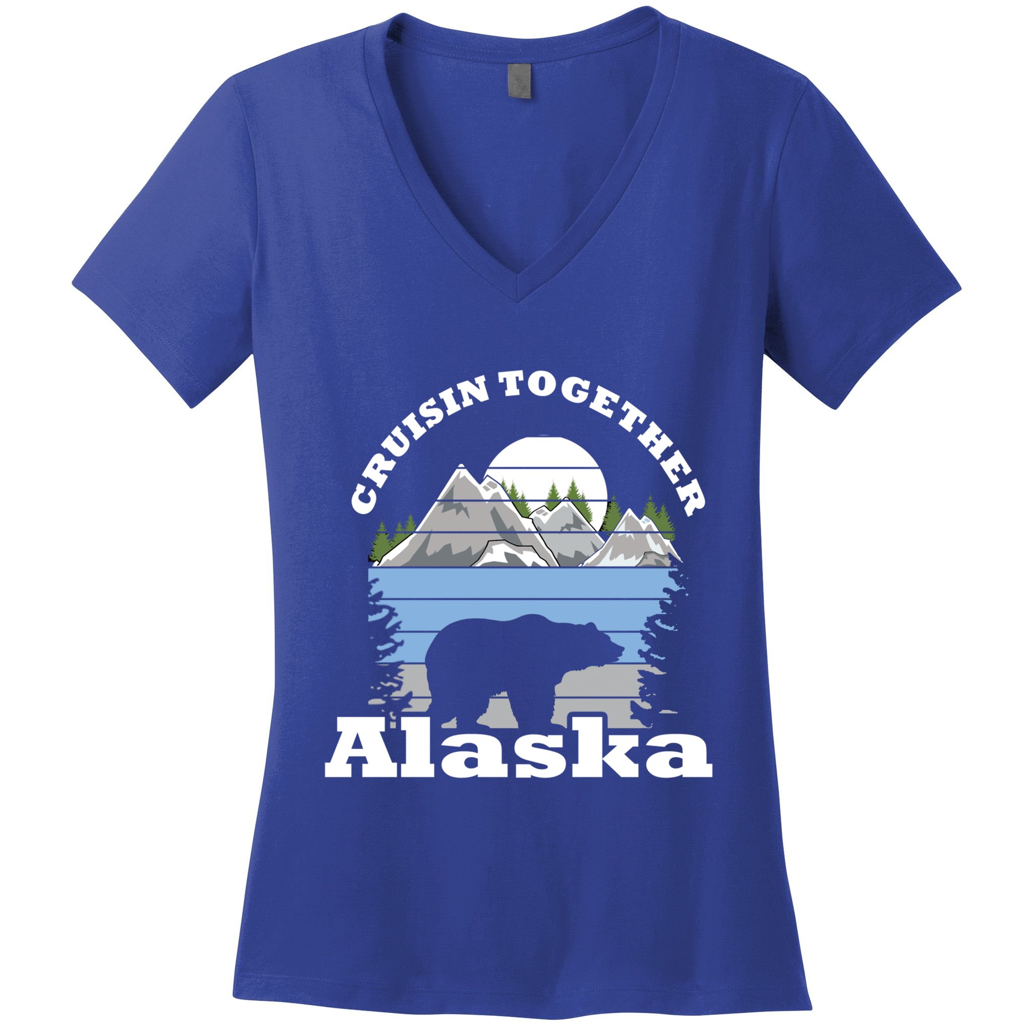 Cruisin Together Alaska Cruise Ship Family Vacation Gift Women's V-Neck T-Shirt