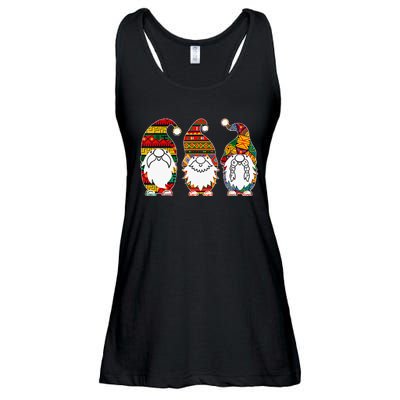 Cute Three African Gnomes Proud Melanin Black History Month Ladies Essential Flowy Tank