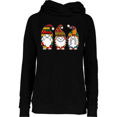 Cute Three African Gnomes Proud Melanin Black History Month Womens Funnel Neck Pullover Hood