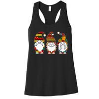 Cute Three African Gnomes Proud Melanin Black History Month Women's Racerback Tank