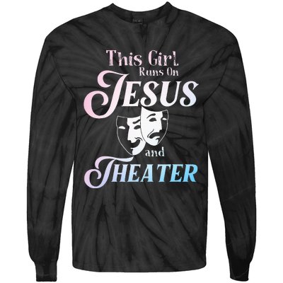 Cute Theatre Art For Teen Women Acting Musical Lover Tie-Dye Long Sleeve Shirt