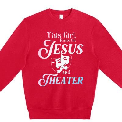 Cute Theatre Art For Teen Women Acting Musical Lover Premium Crewneck Sweatshirt