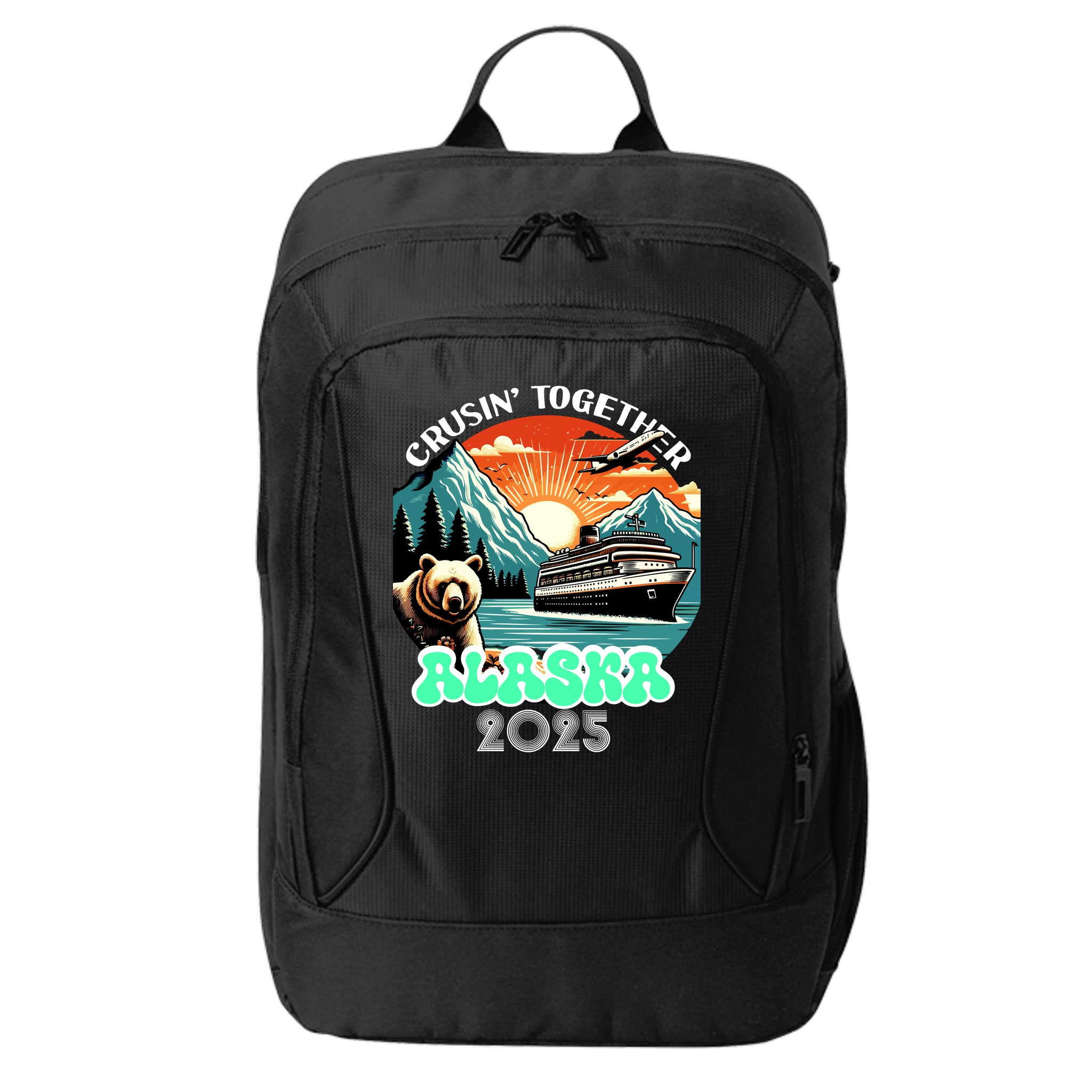 Cruisin Together Alaska 2025 Vintage Sun Family Cruise City Backpack