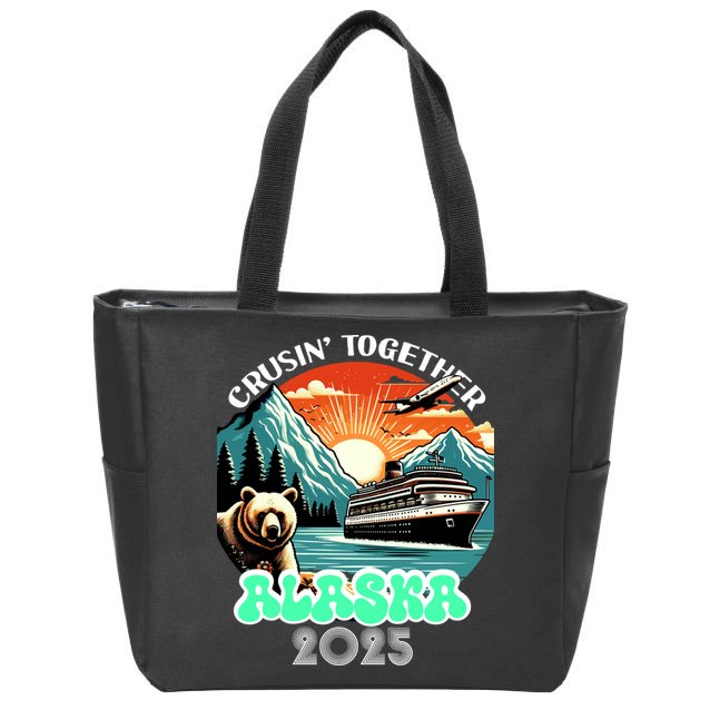 Cruisin Together Alaska 2025 Vintage Sun Family Cruise Zip Tote Bag