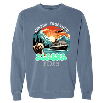 Cruisin Together Alaska 2025 Vintage Sun Family Cruise Garment-Dyed Sweatshirt