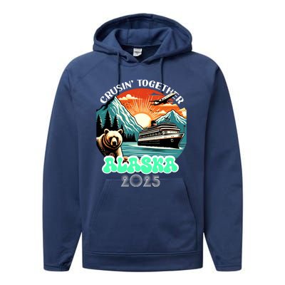 Cruisin Together Alaska 2025 Vintage Sun Family Cruise Performance Fleece Hoodie