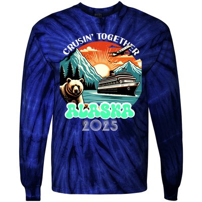 Cruisin Together Alaska 2025 Vintage Sun Family Cruise Tie-Dye Long Sleeve Shirt