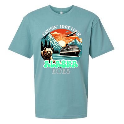 Cruisin Together Alaska 2025 Vintage Sun Family Cruise Sueded Cloud Jersey T-Shirt