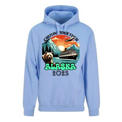 Cruisin Together Alaska 2025 Vintage Sun Family Cruise Unisex Surf Hoodie