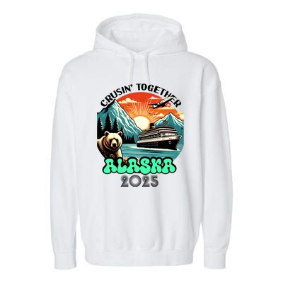 Cruisin Together Alaska 2025 Vintage Sun Family Cruise Garment-Dyed Fleece Hoodie