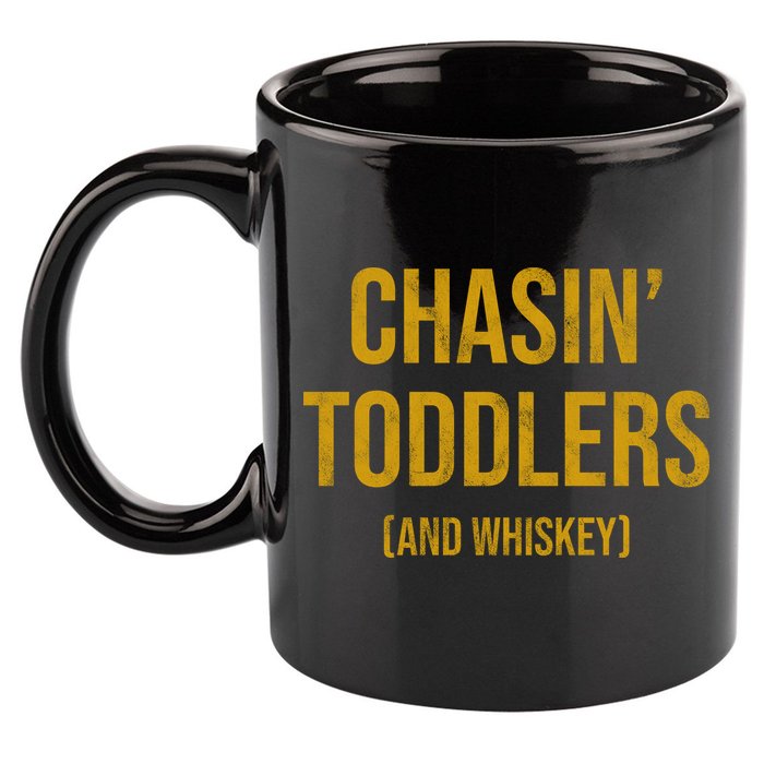 Chasin Toddlers And Whiskey Funny Parent 11oz C Handle Ceramic Mug