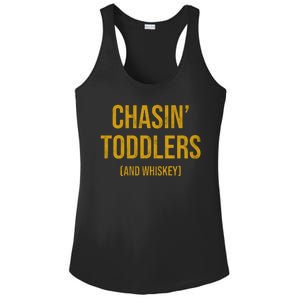 Chasin Toddlers And Whiskey Funny Parent Ladies PosiCharge Competitor Racerback Tank