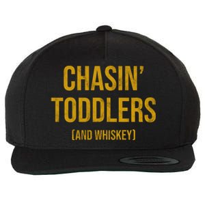 Chasin Toddlers And Whiskey Funny Parent Wool Snapback Cap