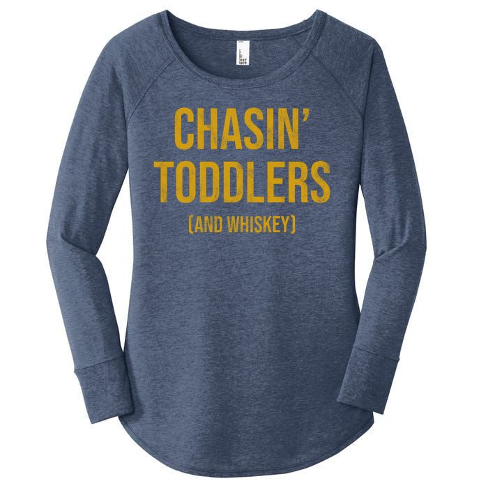 Chasin Toddlers And Whiskey Funny Parent Women's Perfect Tri Tunic Long Sleeve Shirt