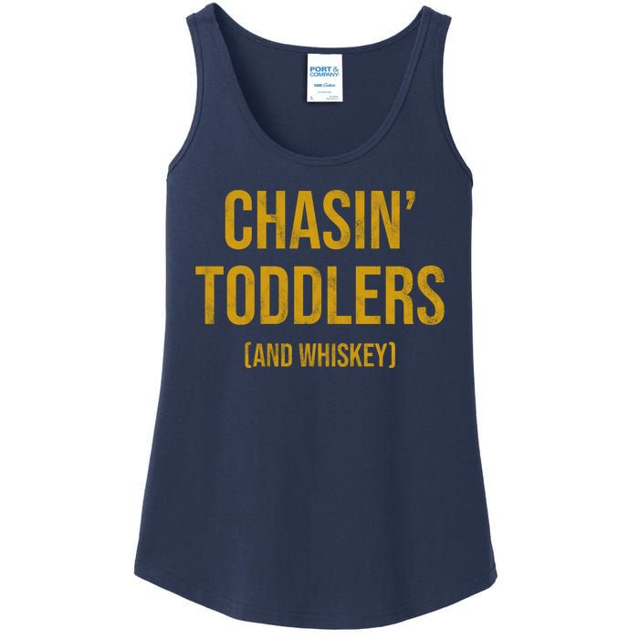 Chasin Toddlers And Whiskey Funny Parent Ladies Essential Tank