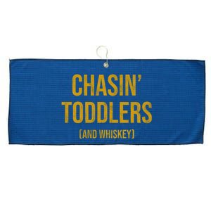 Chasin Toddlers And Whiskey Funny Parent Large Microfiber Waffle Golf Towel